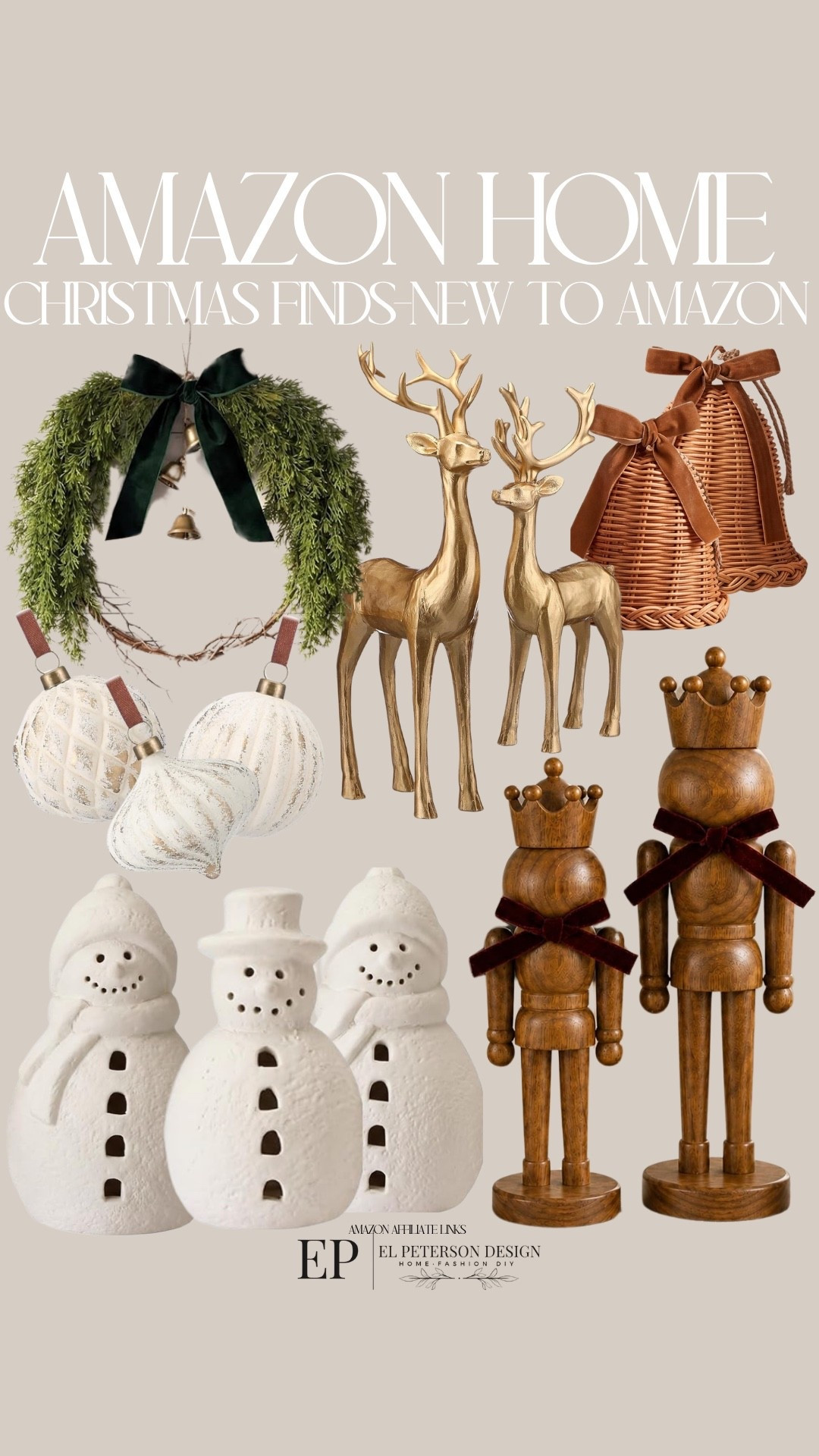 Amazon
Wreath
Reindeers
Bells 
Nutcrackers
Snowmen
Ornaments

#LTKHome