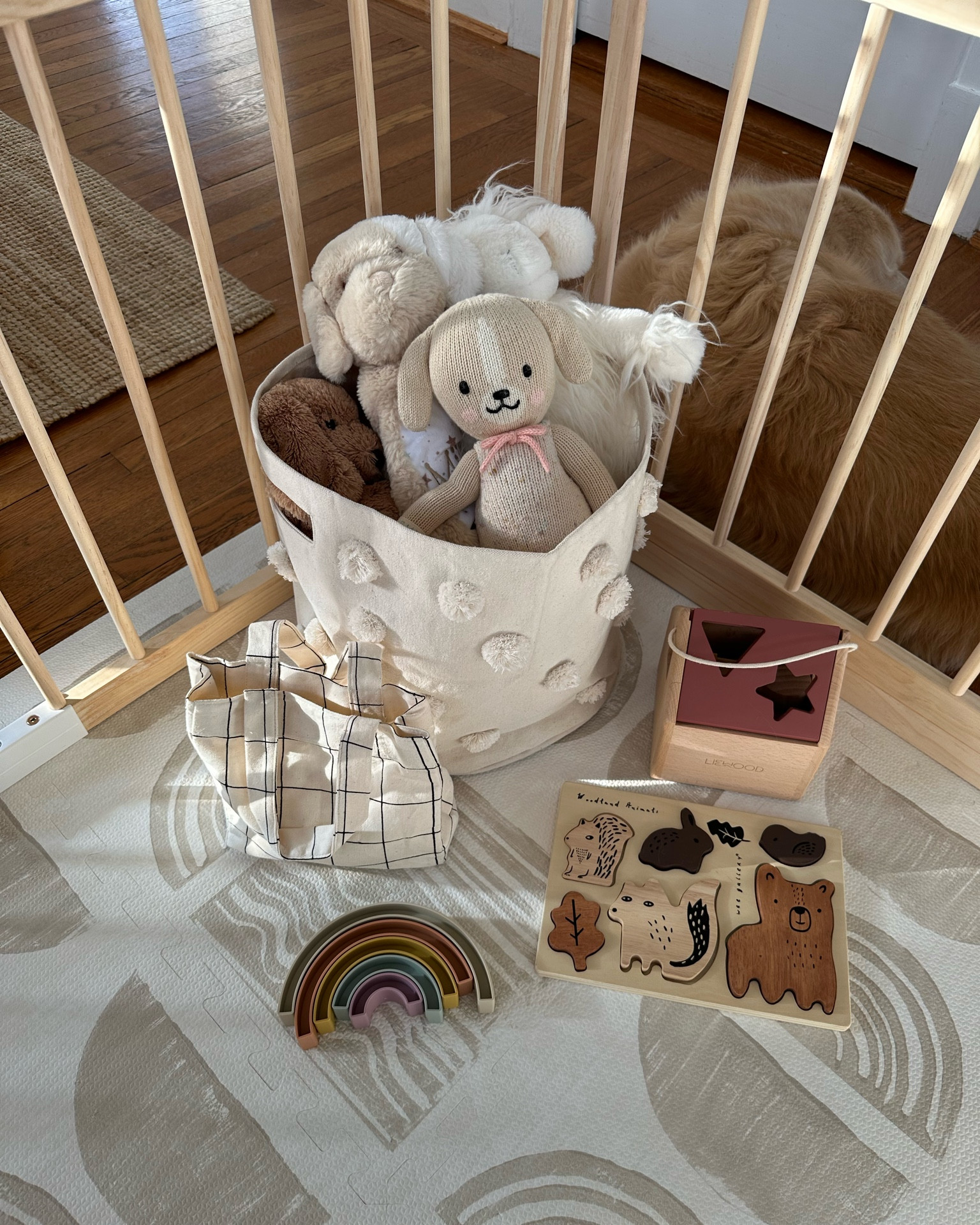 playpen size: 24x63x47
playmat size: 4x6 

wooden baby playpen, baby play area, baby playroom, kids play area, neutral baby nursery, neutral baby toys, baby girl gift ideas, baby girl neutral style

#LTKbump #LTKkids #LTKbaby