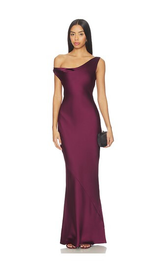 Drop Shoulder Maria Gown in Plum | Revolve Clothing (Global)