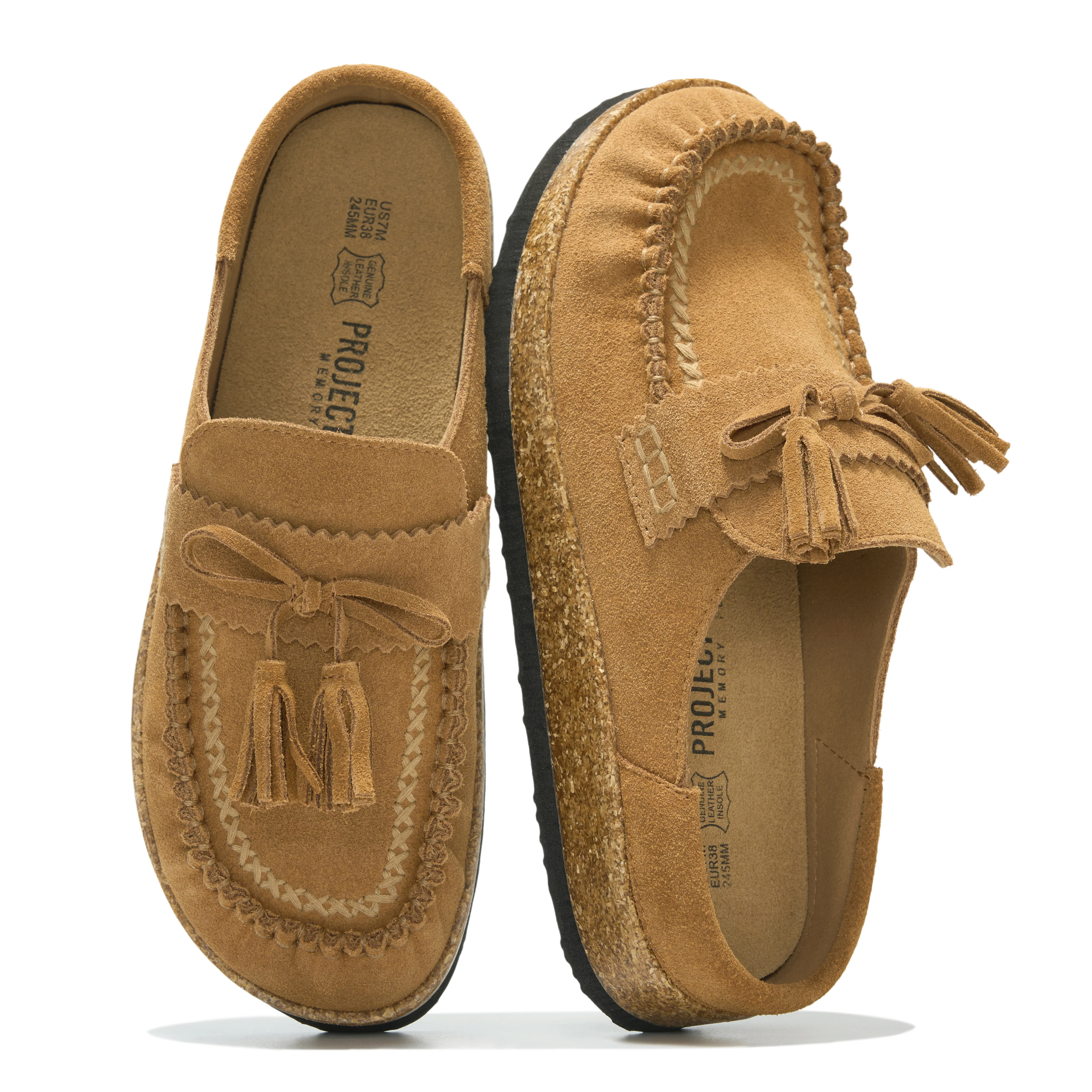 Project Cloud Women's | Moccasin Style Clogs | Memory Foam Insole | Lightweight | Non-Slip - Celeste Nude Suede / 8.5 | Project Cloud