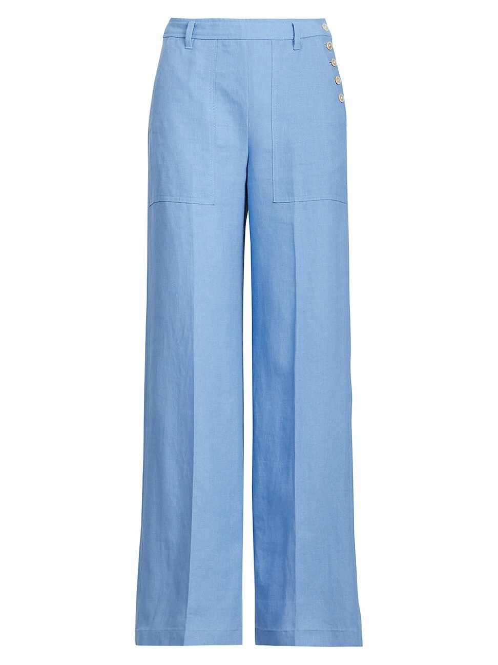 Polo Ralph Lauren Women's Button-Placket Linen Pants - Chambray Blue - Size 2 | Saks Fifth Avenue