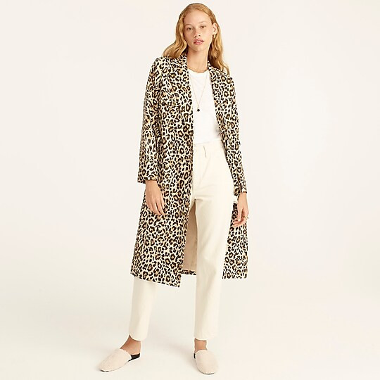 Collection tailored trench coat in leopard | J. Crew US