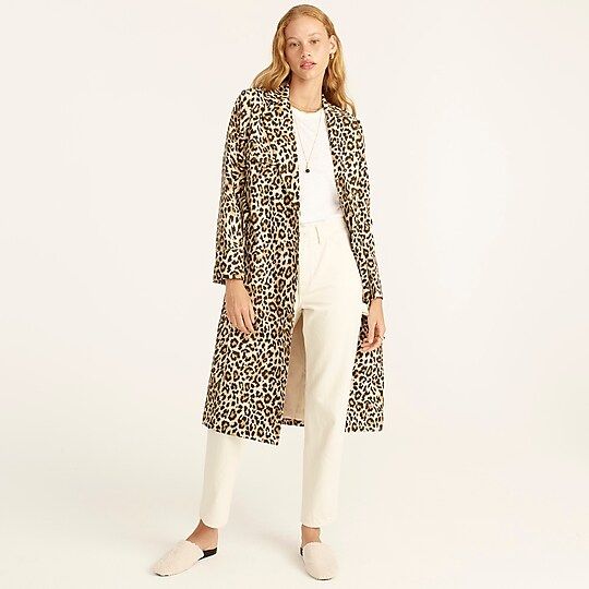 Collection tailored trench coat in leopard | J.Crew US