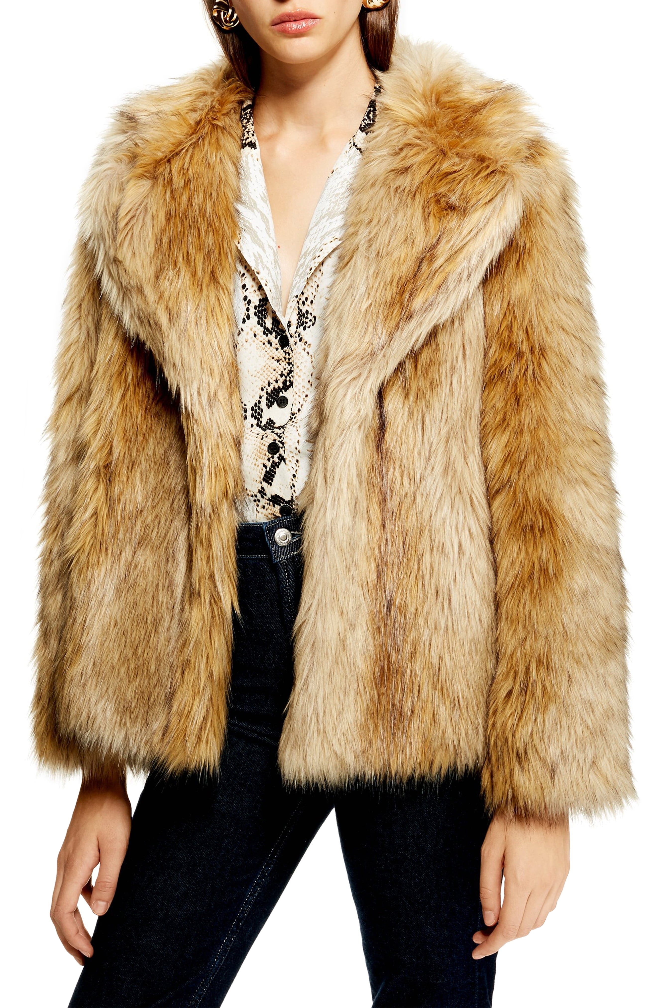 Topshop Camille Hooded Faux Fur Coat | Nordstrom