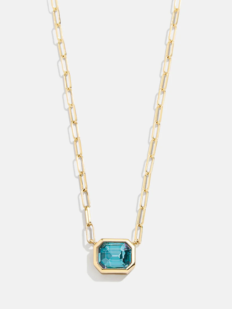 Born For You Birthstone Necklace - Blue Zircon | BaubleBar (US)