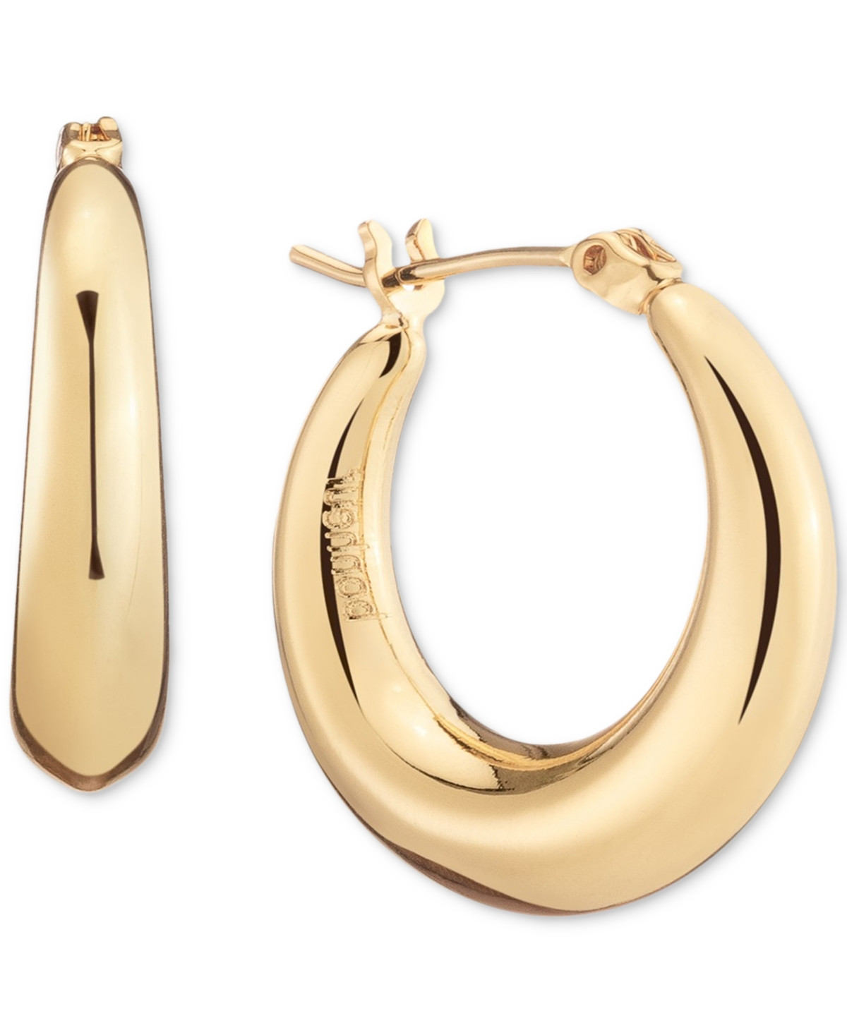 Bonheur Jewelry Puffed Hoop Earrings - 18 Karat Gold Plated Brass | Macy's