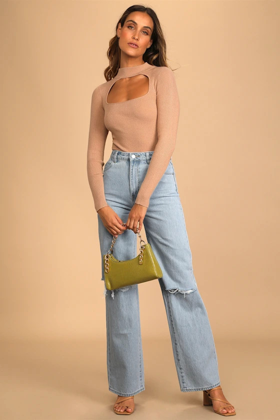 Heidi Light Wash Denim High Rise Loose Straight Jeans | Lulus (US)