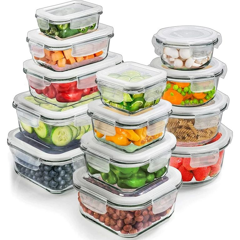 Prep Naturals, Glass Food Storage Containers, Meal Prep Containers 13 Packs | Walmart (US)