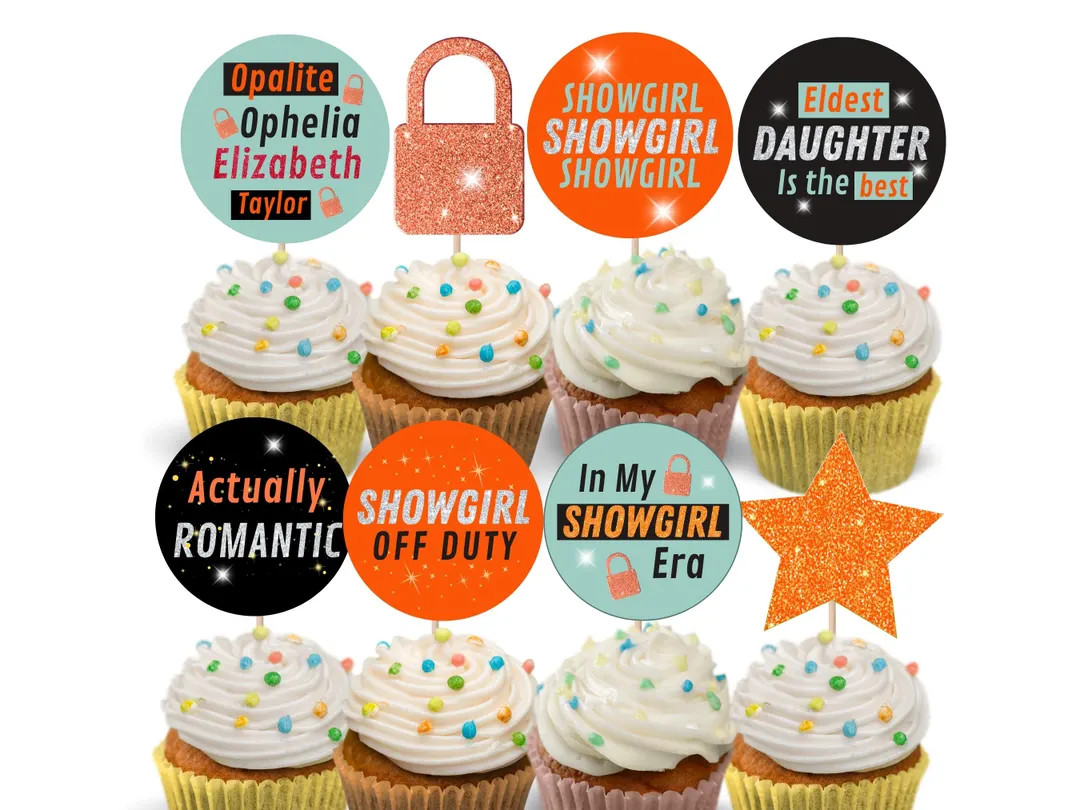 Showgirl Cupcake Toppers Printable, in My Showgirl Era Cupcake Toppers, Showgirl Birthday Party D... | Etsy (US)