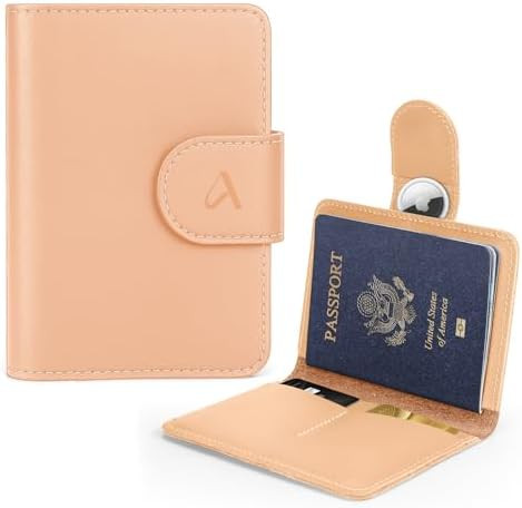 Genuine Leather Passport Holder, Rfid Passport Holder for Travel with AirTag Hidden, Passport Cov... | Amazon (US)