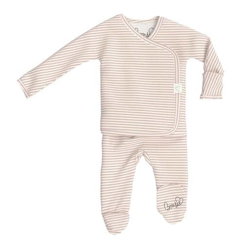 Bonsie Skin to Skin Babywear Footie Bodysuit - Baby Footed One Piece with Pink Striped Pattern - Berry Twist (0-3 Months) | Amazon (US)