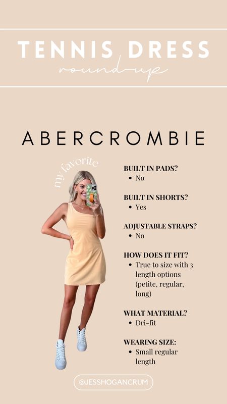 tennis dress // round up // athleisure // running errands // fitness // fit // golf // brunch // dress // mini // versatile // staple item // travel // summer // fall // abercrombie // wearing size small regular

#LTKstyletip #LTKunder50 #LTKfit