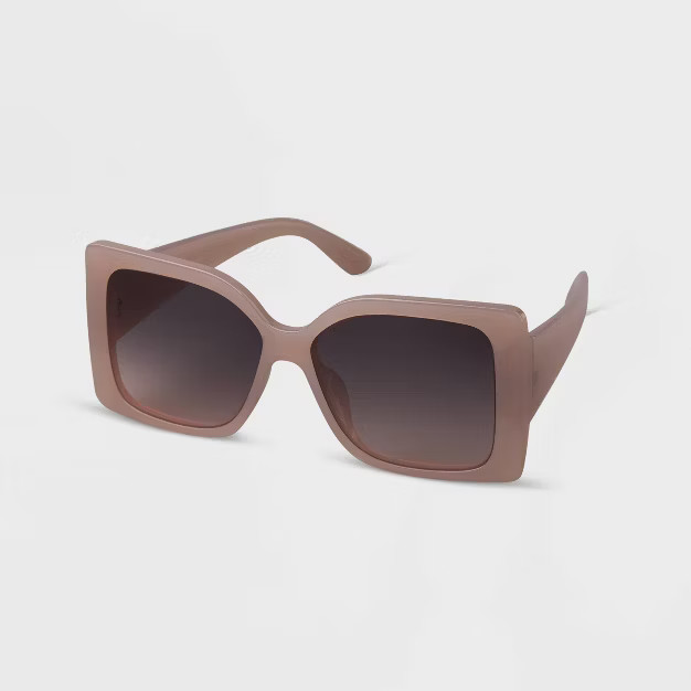 Women's Oversized Square Sunglasses - A New Day™ Beige | Target