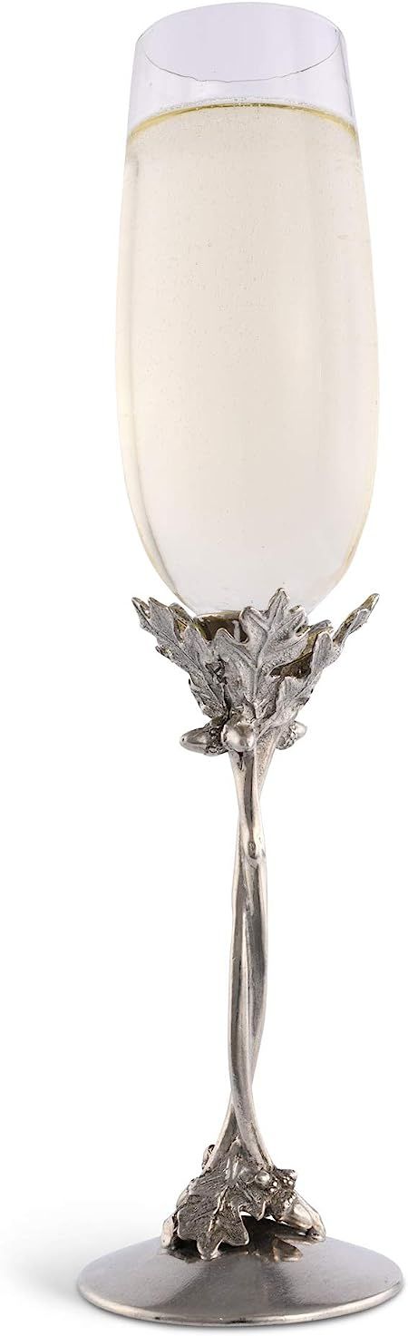 Vagabond House Champagne Flute Pewter Glass Acorn and Oak Branch Pattern - Special Toasting Stemw... | Amazon (US)