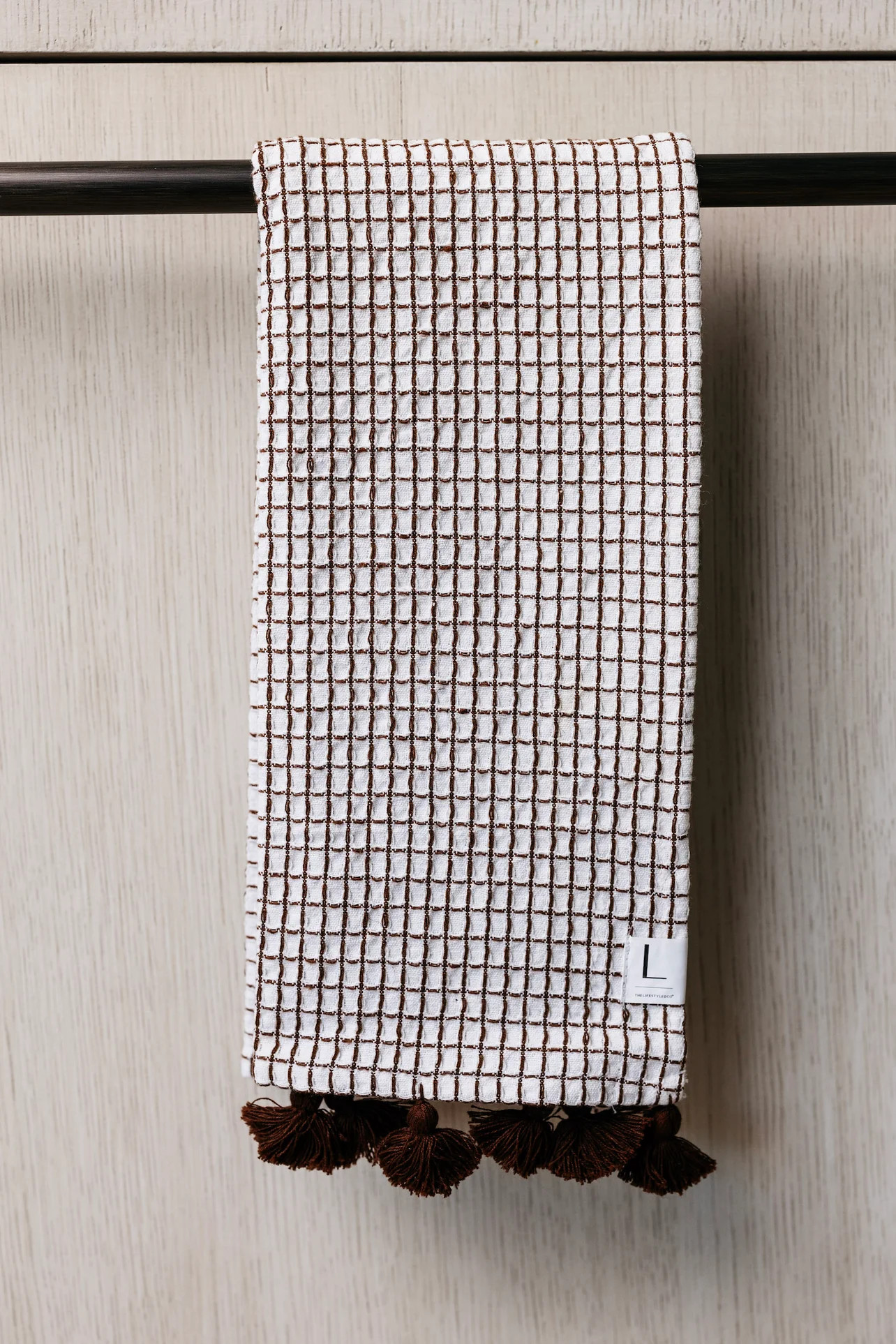 Kyla Waffle Knit Tea Towels - Set of 2 - Mocha | THELIFESTYLEDCO