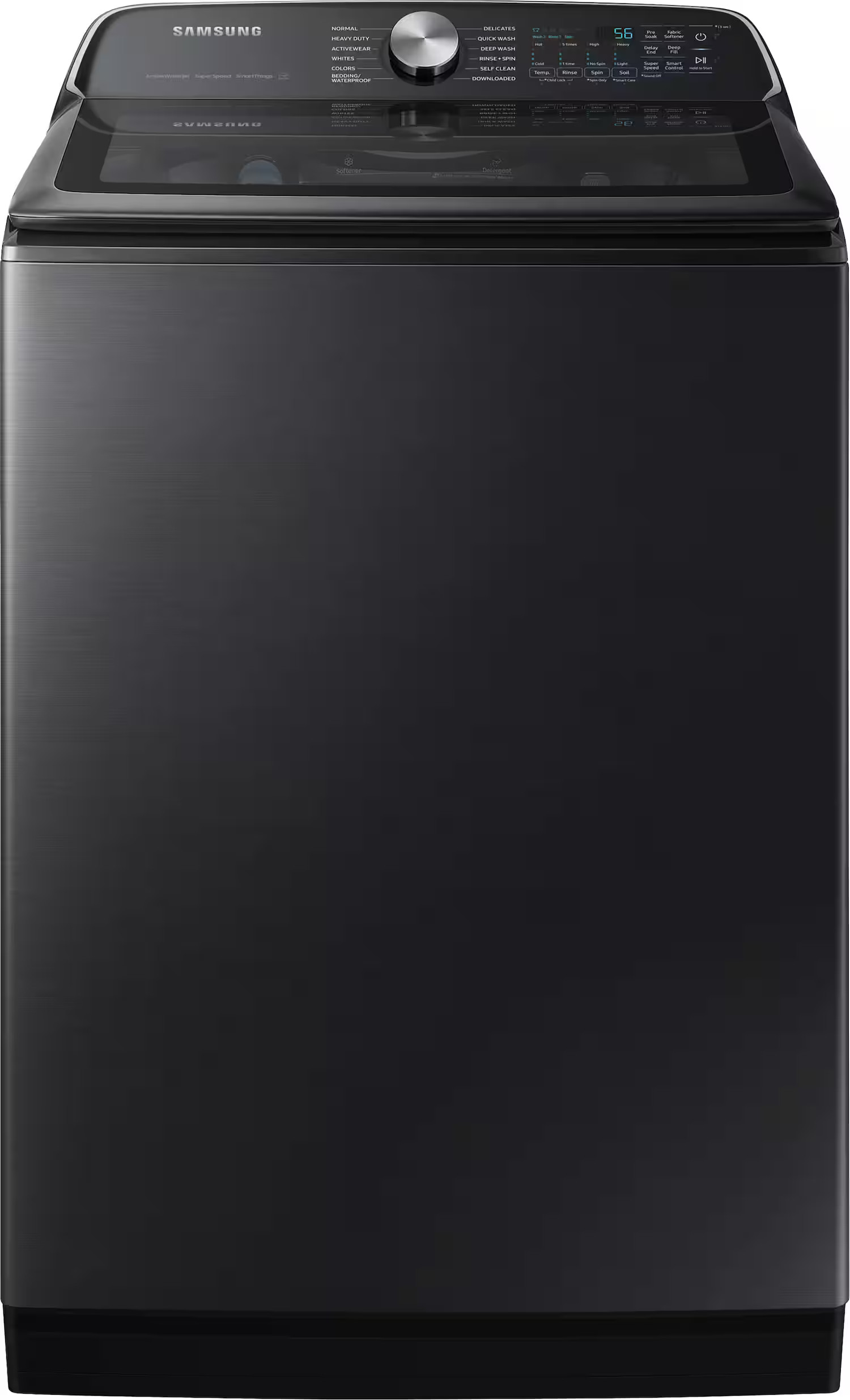 Samsung 5.5 Cu. Ft. High-Efficiency Smart Top Load Washer with Super Speed Wash Brushed Black WA5... | Best Buy U.S.