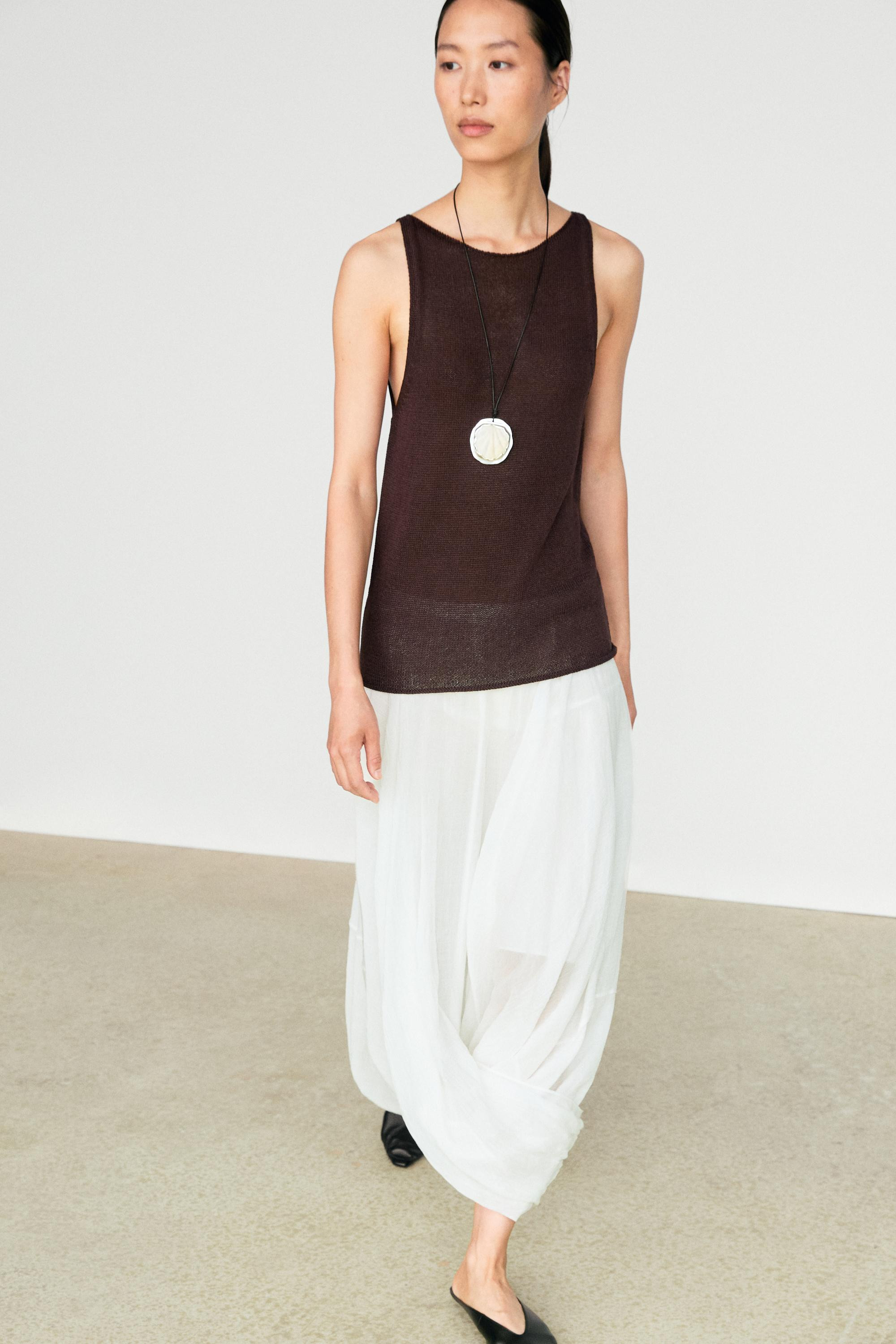 Fine-knit halter top | Massimo Dutti UK