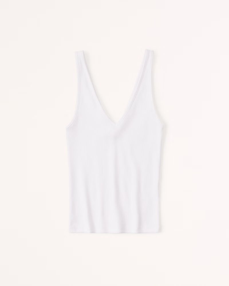 Essential Rib Tuckable V-Neck Tank | Abercrombie & Fitch (US)