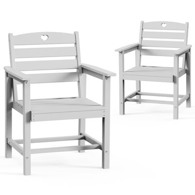 GardenJoy 2-Piece HDPE Outdoor Dining Chairs-Weather-Resistant Patio Seating-White | Target
