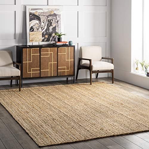 nuLOOM Rigo Hand Woven Farmhouse Jute Area Rug, 5' x 8', Natural | Amazon (US)