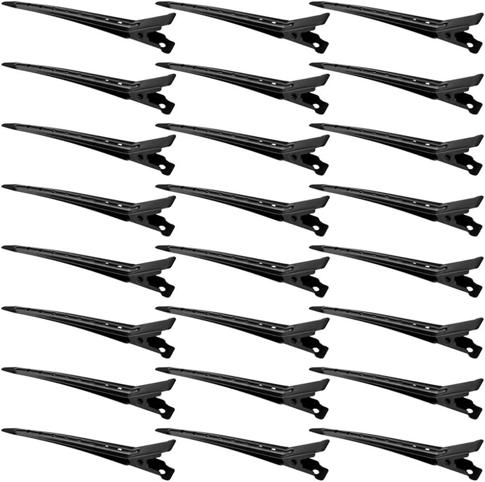24 Packs Duck Bill Clips, Bantoye 3.35 Inches Rustproof Metal Alligator Curl Clips with Holes for... | Amazon (US)