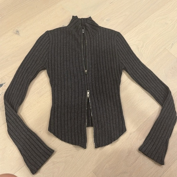 GUIZIO Nell zip up cardigan charcoal NWOT | Poshmark