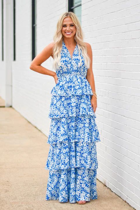 Cha Cha With Me Maxi Dress - Blue | The Impeccable Pig
