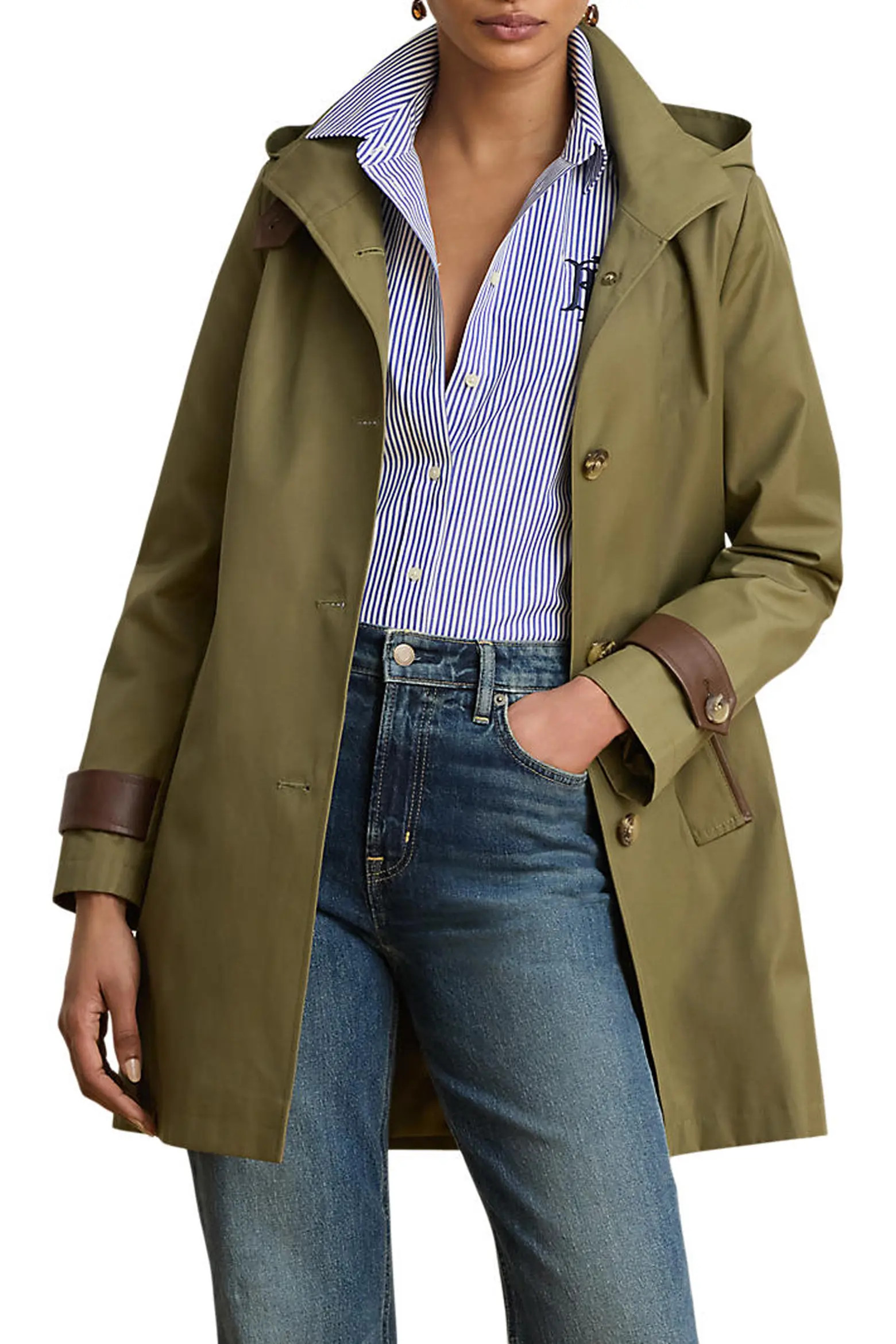 Hooded Cotton Blend Coat (Women) | Nordstrom | Nordstrom