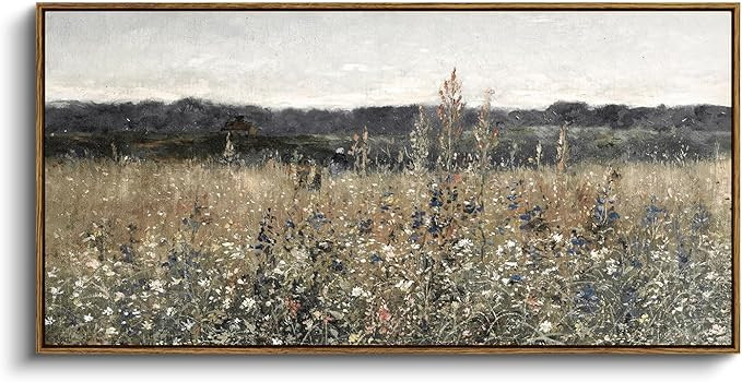 InSimSea Extra Large Framed Vintage Wall Art, Living Room Country Farmhouse Decor, Flower Meadow ... | Amazon (US)