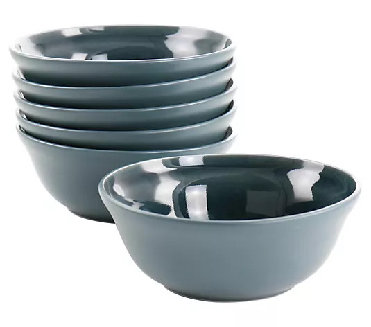 Martha Stewart Portillo Set of (6) 6.5" Stoneware Bowls | QVC