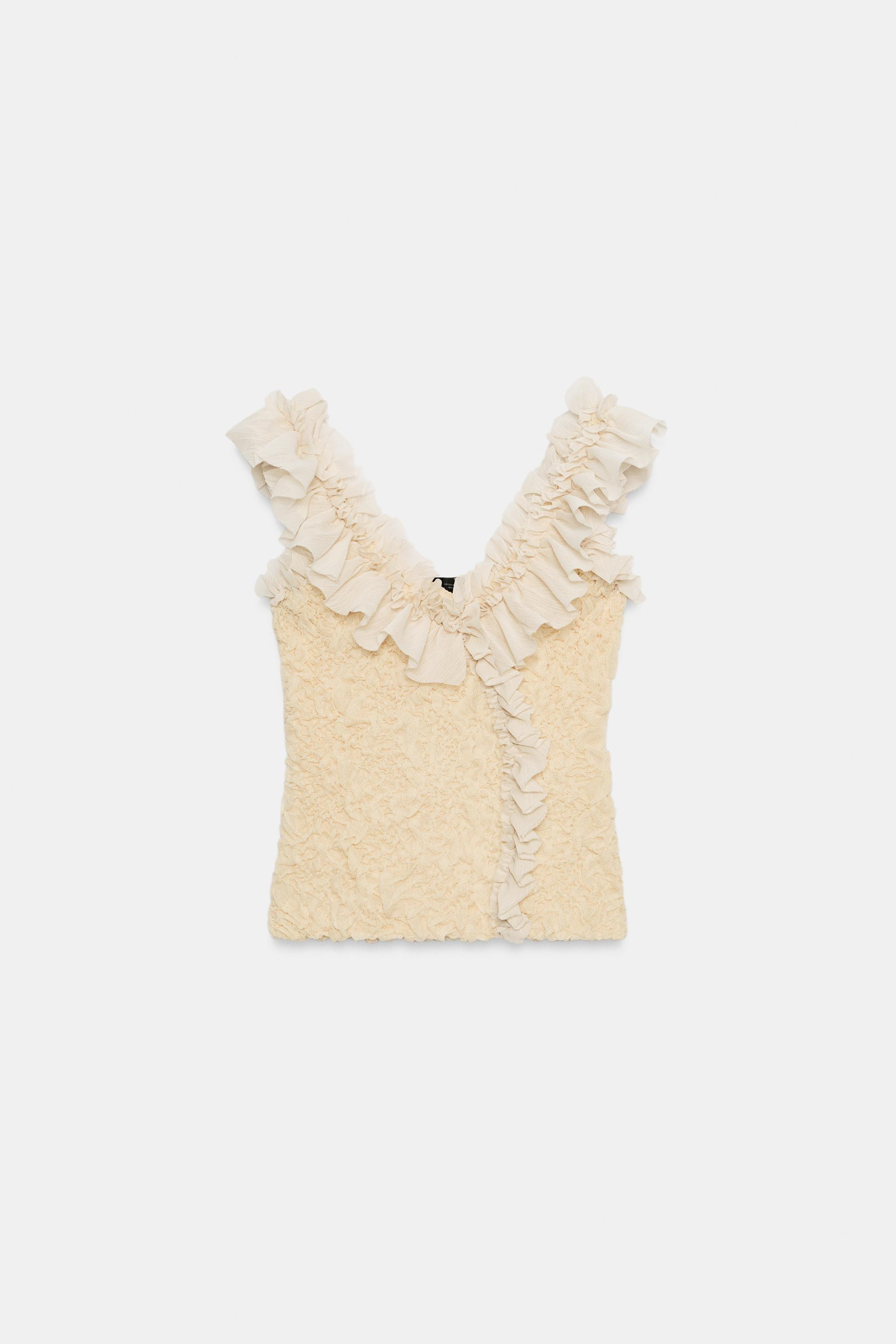 COMBINATION ROMANTIC KNIT TOP | Zara US