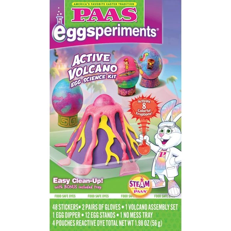 PAAS Easter Egg Decorating and Dye Kit , Active Volcano, 1 Kit, Multicolor, for Children 6 to 12 ... | Walmart (US)