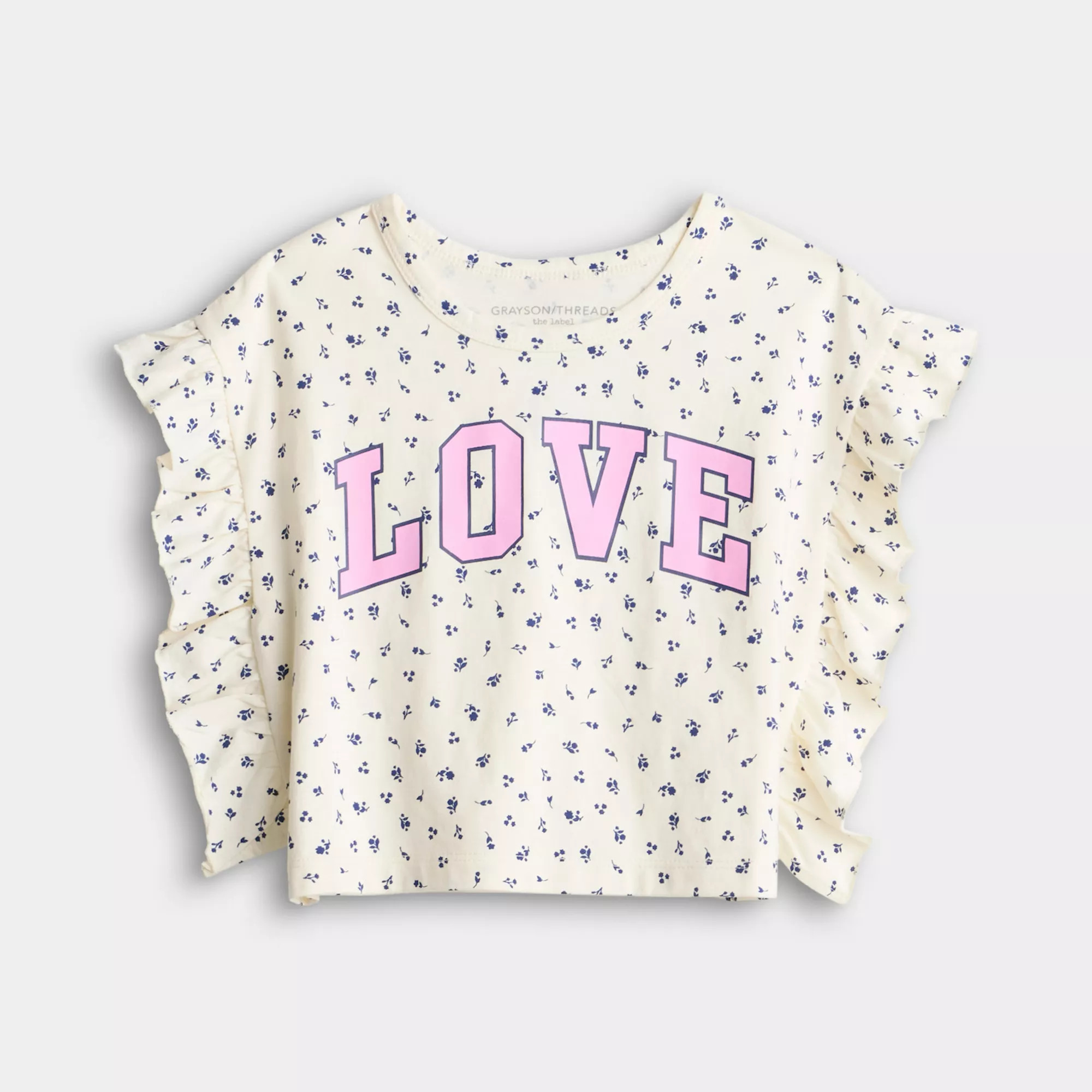 Baby & Toddler Girl Grayson Threads Kids The Label Ruffle Sleeve Love Graphic Tee | Kohl's
