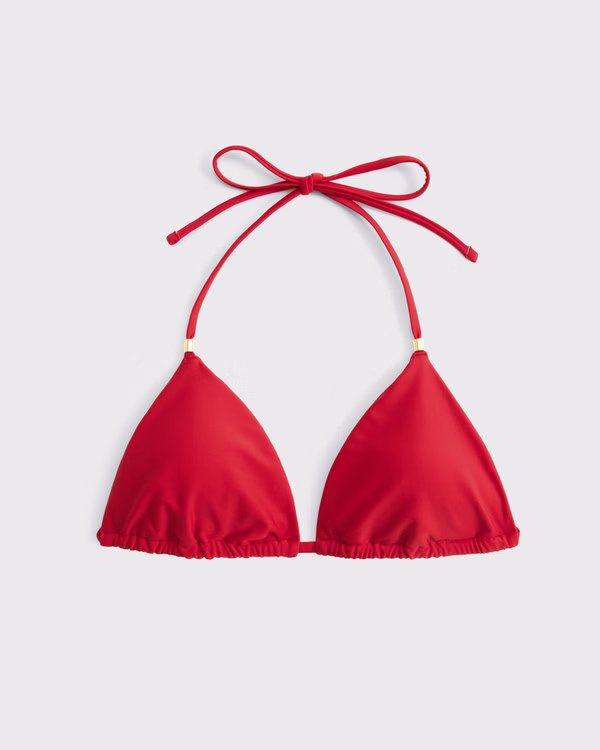 Beaded Halter String Triangle Bikini Top | Abercrombie & Fitch (US)