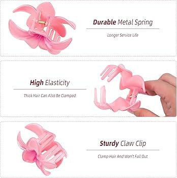 3.4inch Medium Hawaiian Flower Hair Claw Clip for Women 6Pack Plumeria Flower Hair Clips for Thic... | Amazon (US)