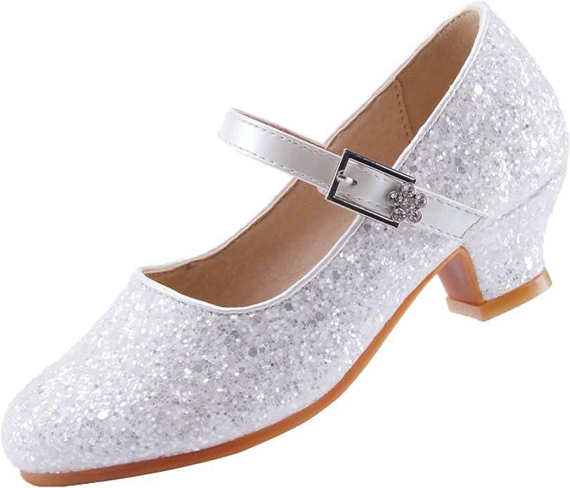 EIGHT KM Girls High Heel Dress Shoes Mary Jane Princess Wedding Party Pump Sparkle Glitter Shoes ... | Amazon (US)