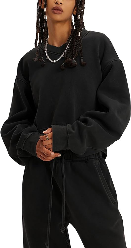 Flygo Womens Sweat Set Sweatsuit 2 Piece Outfits Pullover Sweatshirt Joggers Tracksuit Sets | Amazon (US)