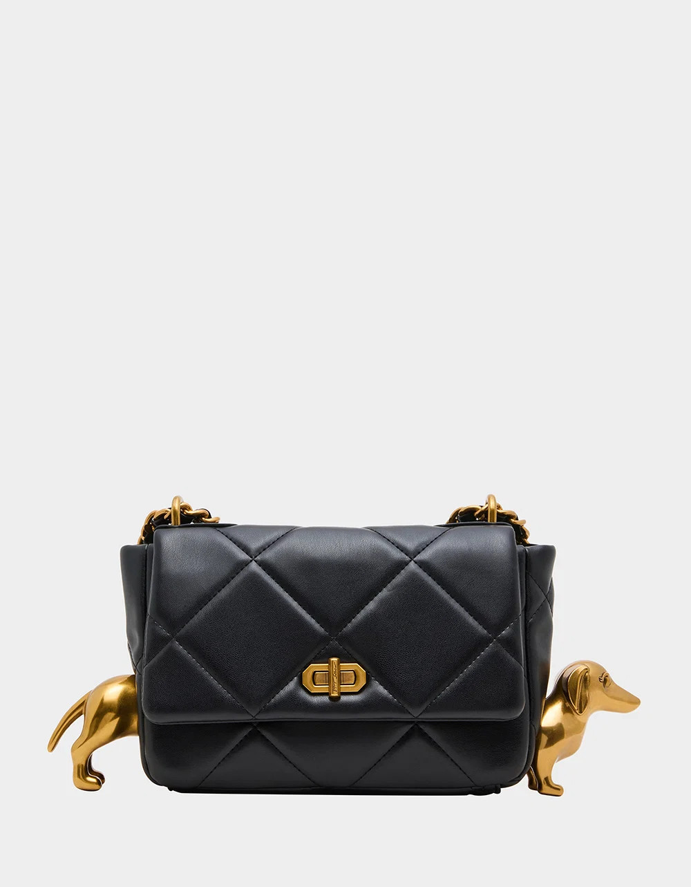 Dachshund Metal Flap Bag Black | Betsey Johnson