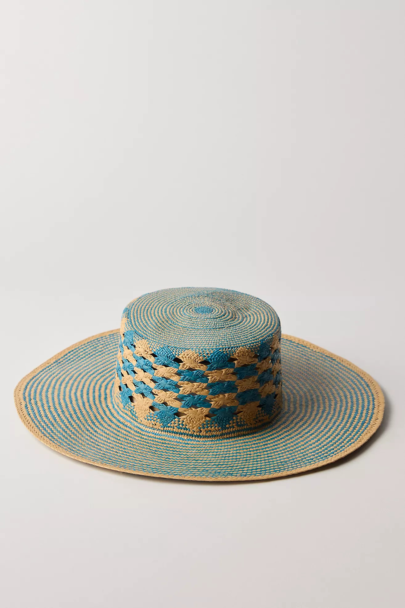 Eleganica Tropical Mar Azul Wide Brim Panama Hat | Free People (UK)