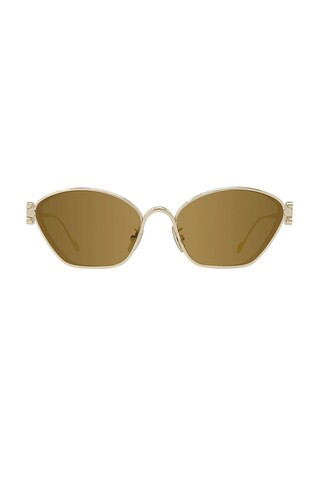 Loewe Anagram Sunglasses in Shiny Light Gold - Metallic Gold. Size all. | FWRD 