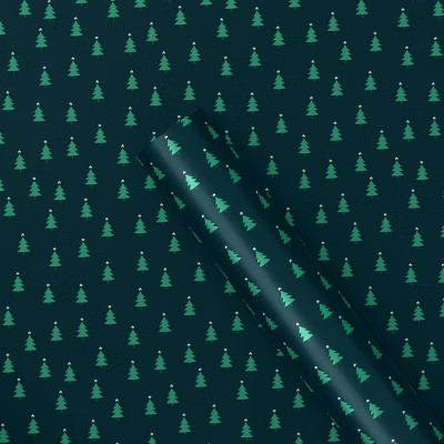 40" 125 sq ft Christmas Roll Wrap Trees on Green - Wondershop™ | Target