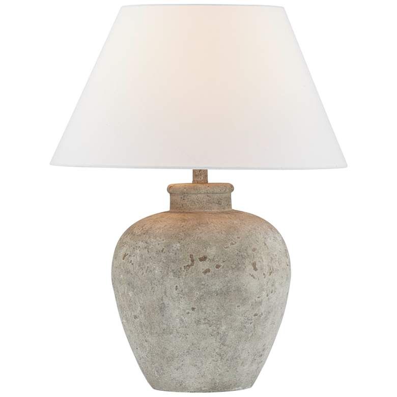 Forty West Ansley 28" High Rustic Taupe Pot Table Lamp | Lamps Plus