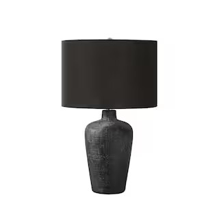 Lighting, Table Lamp, 24 in. H, Black Ceramic, Black Shade, Contemporary | The Home Depot