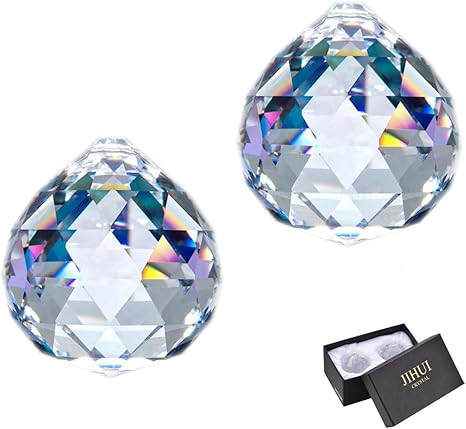 Clear Glass Crystal Ball Prism Pendant Suncatcher 40mm Pack of 2 | Amazon (US)