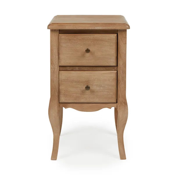 Giselle 2 Drawer Bedside Table, Mango Wood | Dunelm (migrated)