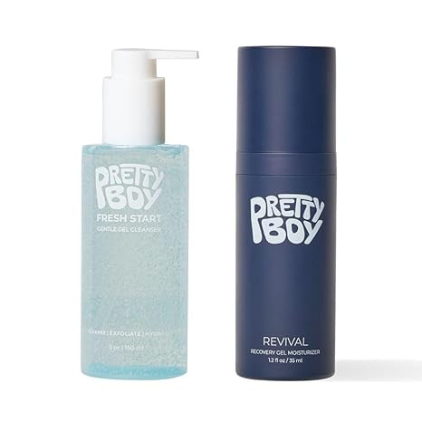 Prettyboy Gel hidratante facial para hombres y Fresh Start - Paquete de limpiador facial suave, c... | Amazon (US)
