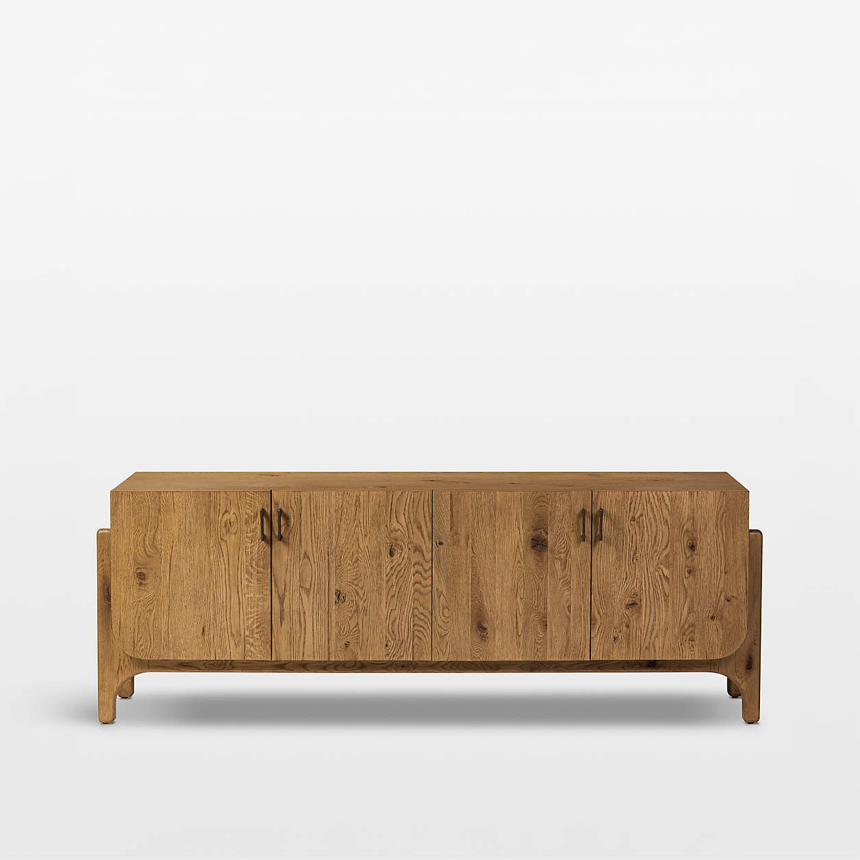 Maddox 78" Worn Oak Media Console | Crate & Barrel | Crate & Barrel