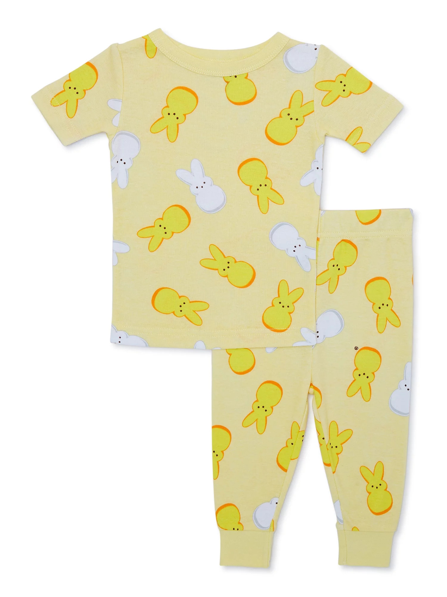 Peeps Toddler Unisex Easter Short Sleeve Top and Pants, 2-Piece Pajama Set, Sizes 12M-5T | Walmart (US)