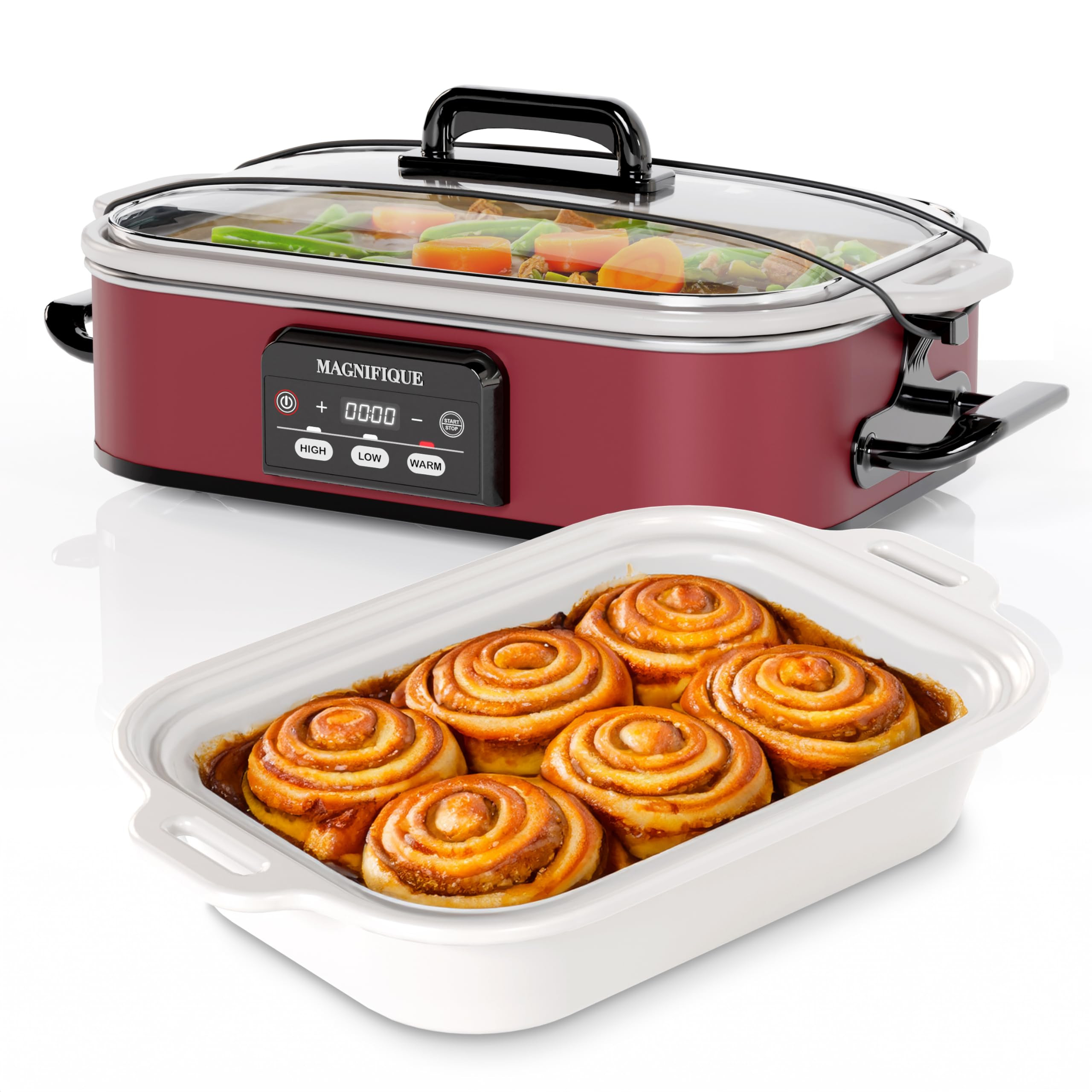 Magnifique 4 Quart Casserole Digital Slow Cooker, Premium Ceramic Bakeware for Oven, Dishwasher S... | Amazon (US)