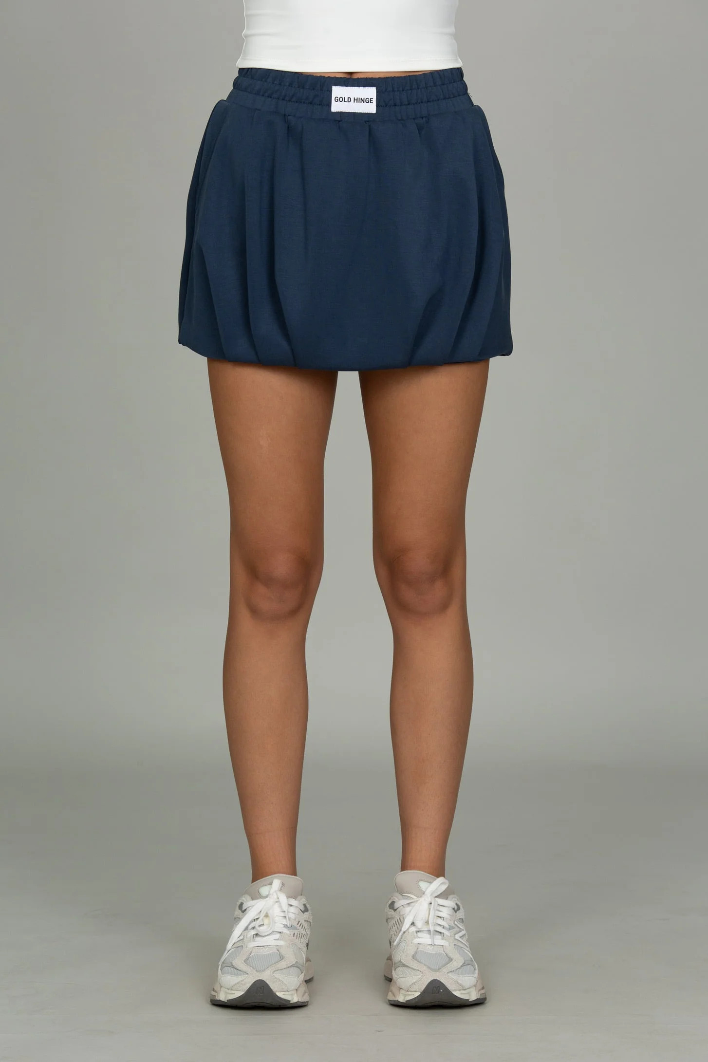 Stone Navy LuxeSoft Bubble Skirt | Gold Hinge